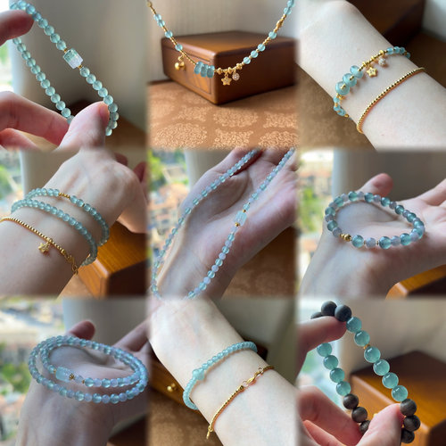 一物天然和田玉手串水烟藕粉