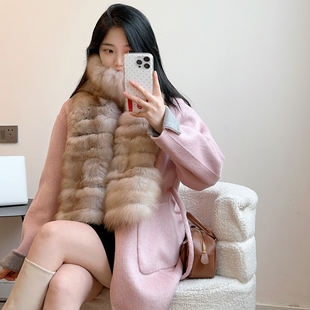 新款进口蓝狐围脖女2026新款长短真毛毛绒皮草围巾女冬季加厚保暖