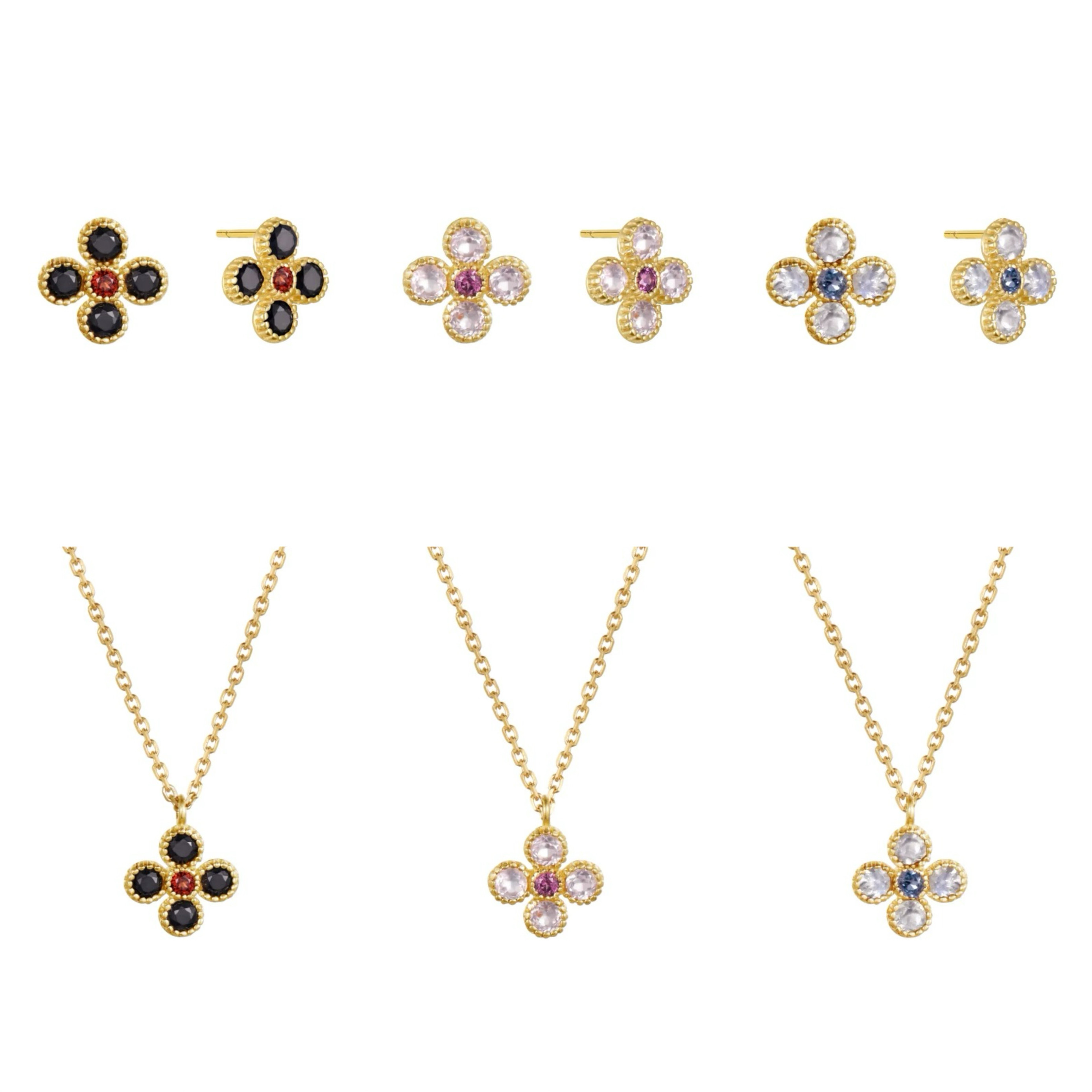 豆豆同款 秘密花园四叶草耳钉项链轻奢高级感耳饰精致时尚,饰品/流行首饰/时尚饰品新,耳钉,淘宝优惠券,粉丝福利购,淘宝优惠卷