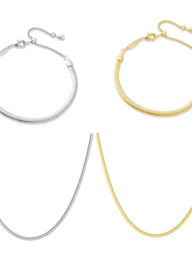 张淼怡同款 自由搭配新款细蛇骨项链女时尚轻奢百搭简约大气饰品