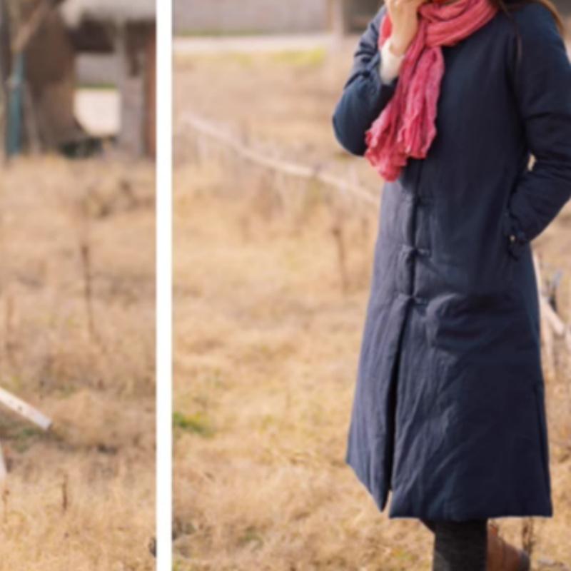 加厚长款棉袄玉想中国风夹袄棉衣