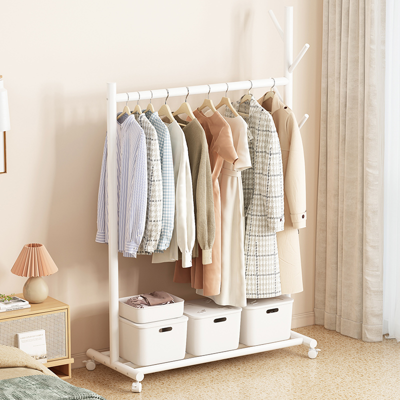衣帽架落地卧室家用带轮挂衣架