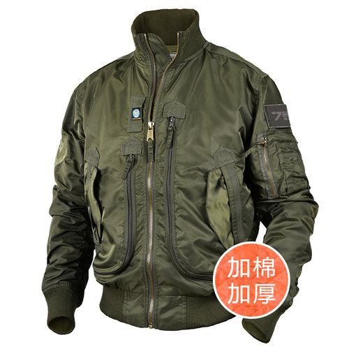 多口袋立领加绒夹克机能风