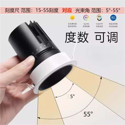 嵌入式天花灯可调焦射灯