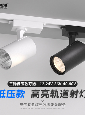 低压导轨射灯12V24V48V6伏安全电压专用摆摊三轮电瓶餐车轨道射灯
