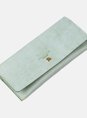 2021新款牛皮钱包女长款真皮钱夹牛皮手拿女包简约雾蜡皮手工钱包