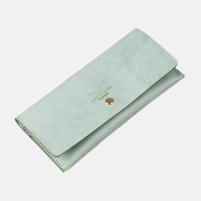 长款简约雾蜡皮手工钱包