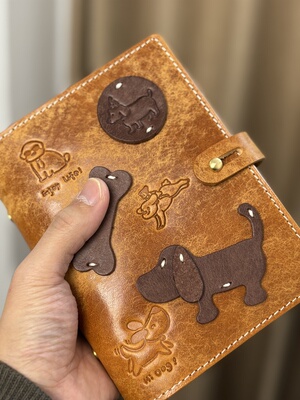 植鞣牛皮活页手帐本奇葩a6破菠萝磨砂风格头层牛皮