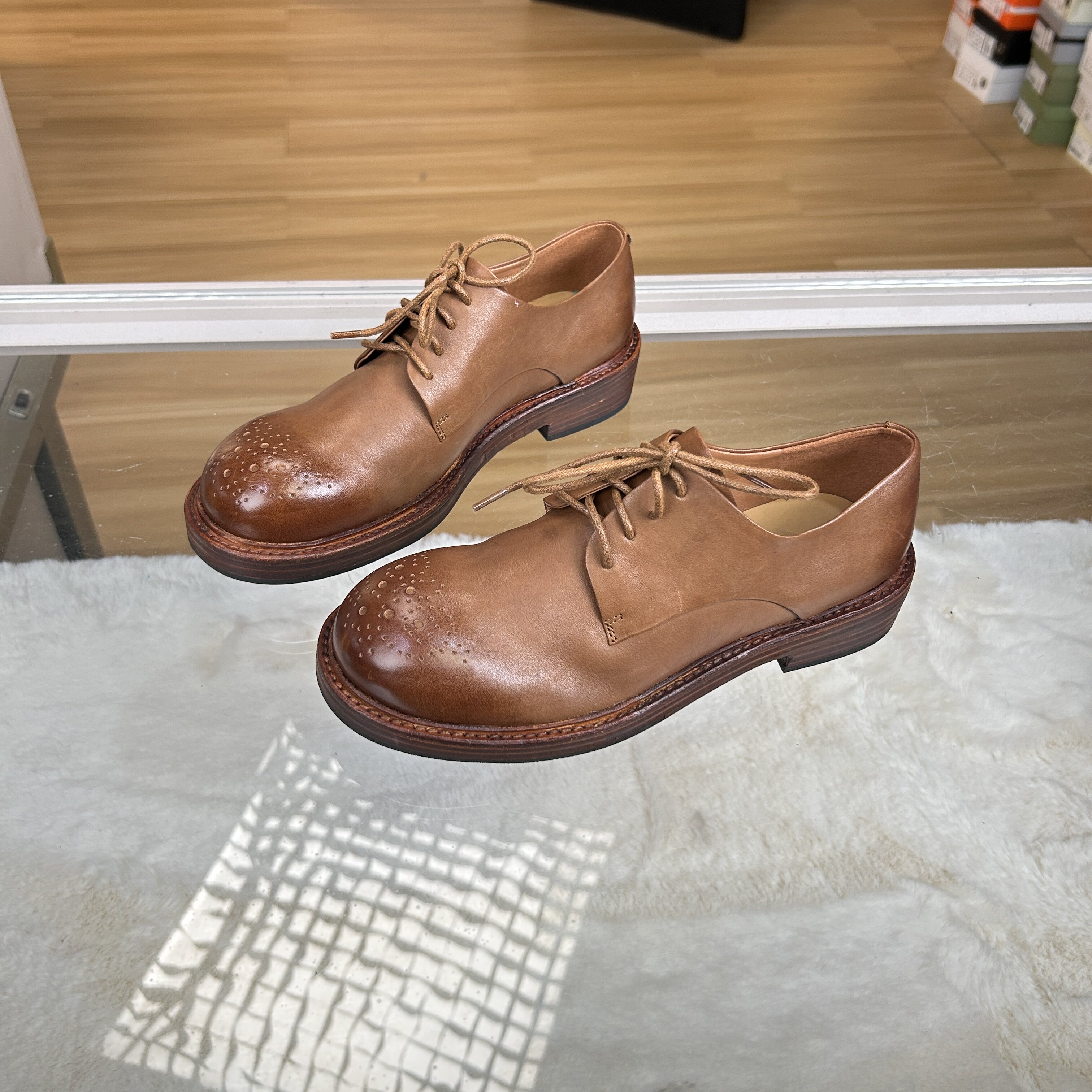 【撤柜断码】牛皮/真皮大底/高奢时尚圆头百搭软底乐福鞋24-12