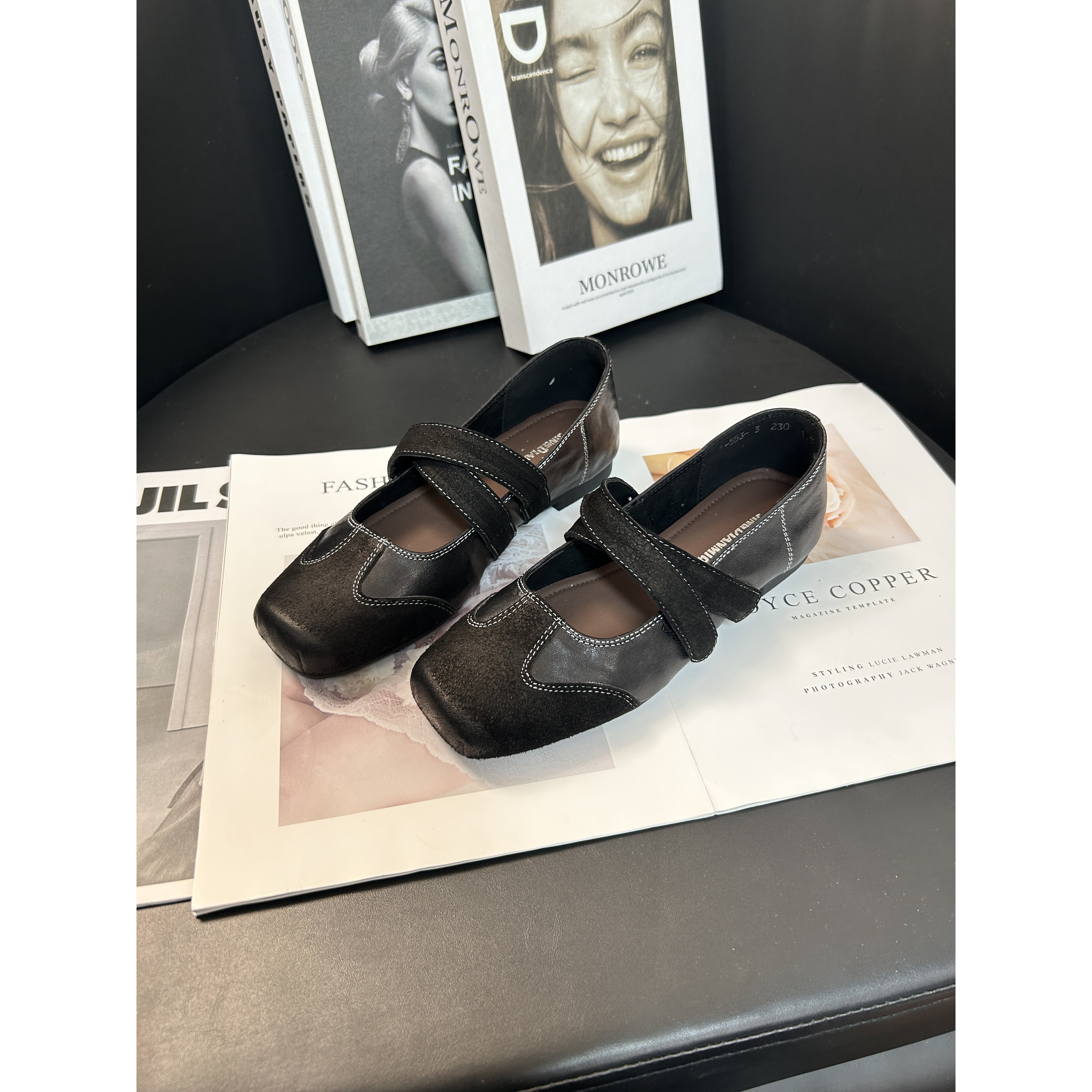 【撤柜断码】平底-羊皮复古玛丽珍女粗跟方头浅口单鞋553-3,女鞋,玛丽珍鞋,淘宝优惠券,粉丝福利购,淘宝优惠卷