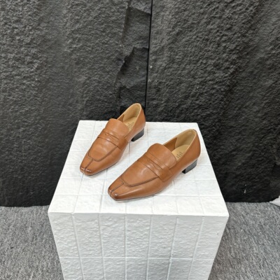 【撤柜断码】牛皮3公分/时尚方头小跟单鞋百搭真皮软底乐福鞋9211