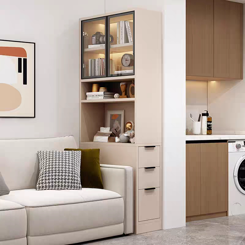 实木转角书柜窄柜玻璃带门沙发边柜书架落地夹缝收纳柜侧面抽拉柜,住宅家具,单个书柜,淘宝优惠券,粉丝福利购,淘宝优惠卷