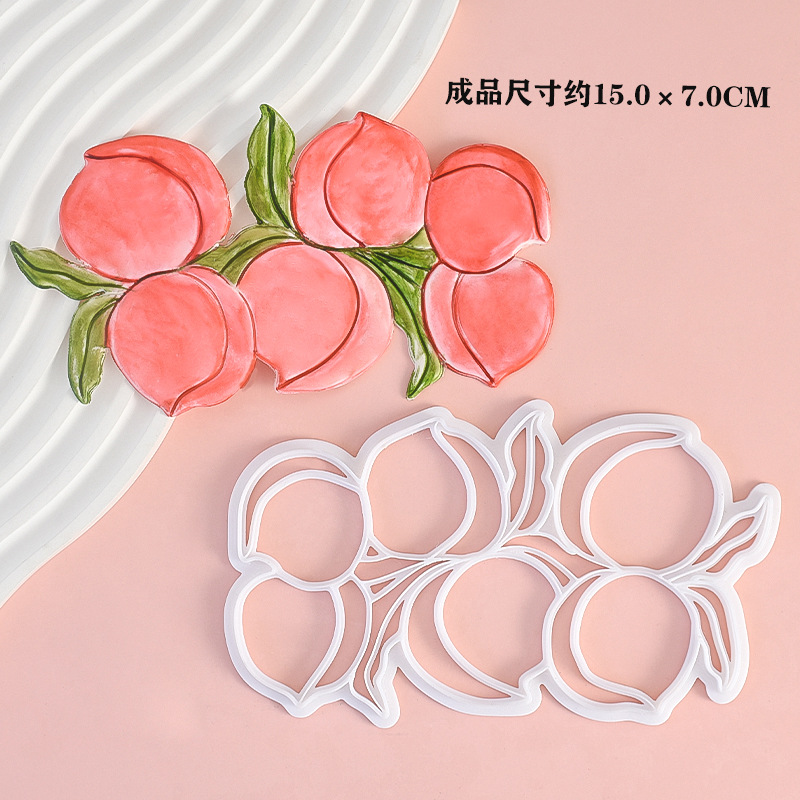 糖堡森林寿桃中式桃子切模模具蛋糕祝寿老人生日蛋糕烘焙翻糖模具