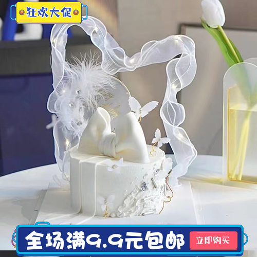 发光丝带蛋糕装饰带灯