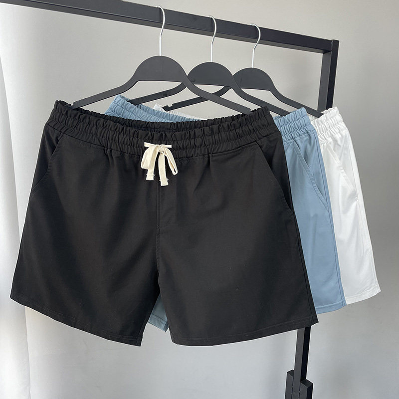 梭织纯棉休闲短裤男青年四分裤 直筒修身运动短裤健身潮男4分热裤