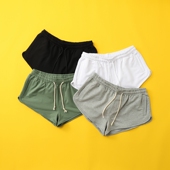 纯棉超短裤 纯色简约百搭 篮球跑步3分裤 男弹力健身运动三分裤 夏季
