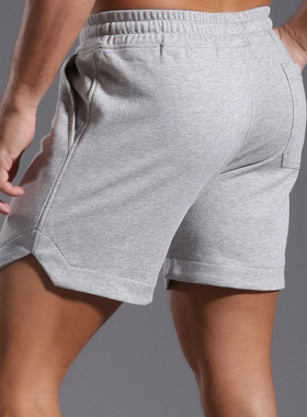 针织纯棉运动短裤男士三四分裤 跑步健身马拉松宽松舒服青年3分裤