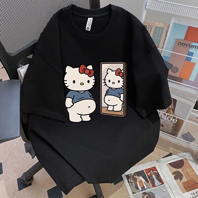 美式卡通HelloKitty纯棉宽松T恤