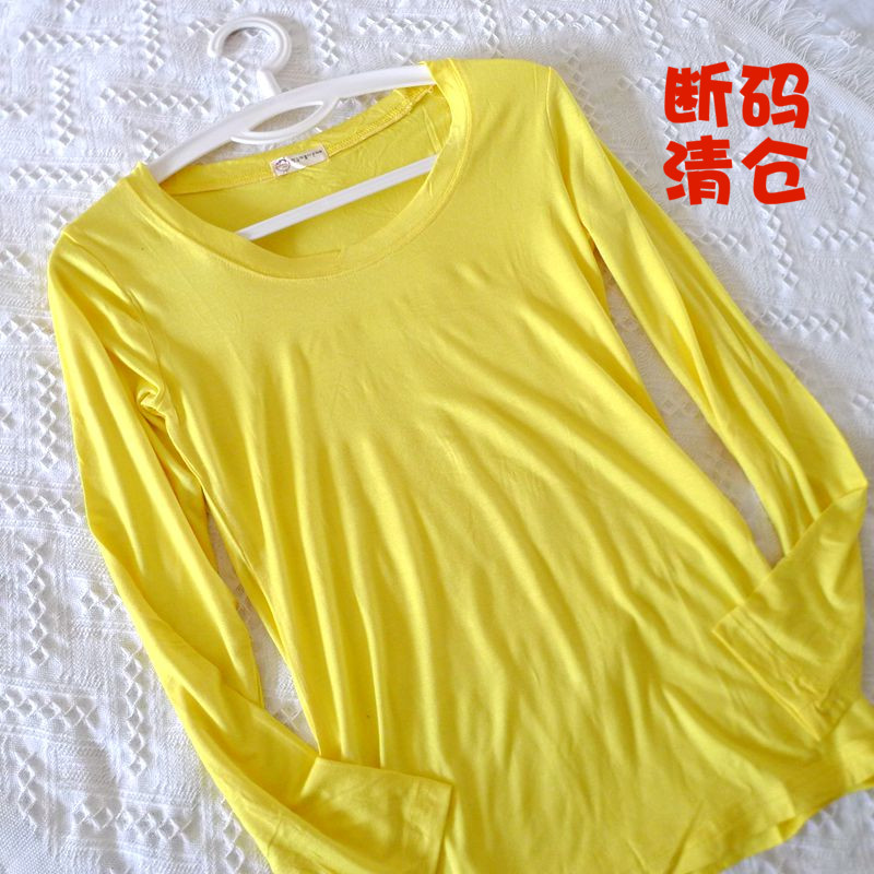 9.9元莫代尔牛仔蓝樱桃粉女士长袖圆领T恤薄款春秋上衣黑色打底衫|ruв категории Женская одежда, футболка - от Buy2taobao.com для оказания профессиональной услуги покупки агента Taobao