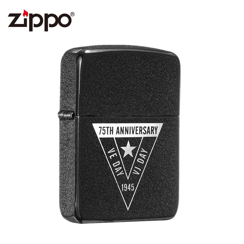 官方正版zippo之宝煤油防风打火机纪念二战胜利75周年纯钢机收藏z