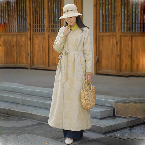 文艺棉麻长款风衣女春季宽松外套