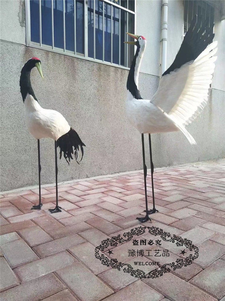 仿真园林影视拍摄道具假山丹顶鹤