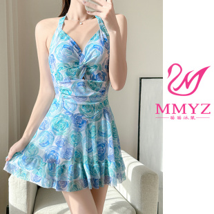 【玫瑰之约】泳衣女连体高腰保守性感遮肚显瘦泡温泉学生修身泳装