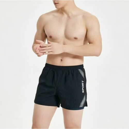 成人胖人加肥加大泳裤新款速干运动裤男双层防尴尬五分裤跑步健身