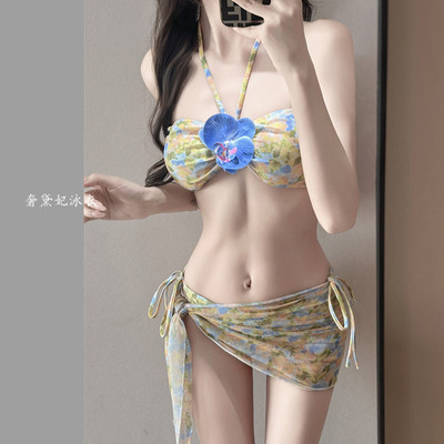 辣妹bikini比基尼分体三件套性感网红度假海边游泳衣女温泉新款