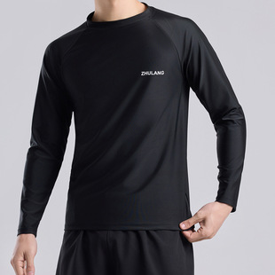 短裤 2026新款 宽松速干衣户外运动防晒长袖 男款 透气训练服 健身长袖