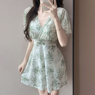 纯欲连体裙遮肚显瘦胖妹温泉夏泳装 游泳衣女新款 大码 高级性感新款