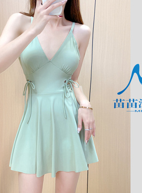 【海岸线】奢黛妃游泳衣女夏连体保守遮肚收腰韩系温泉镂空泳装女