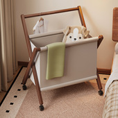 落地脏衣篓一体挂衣收纳架家用卧室移动可折叠整理衣服懒人衣帽架