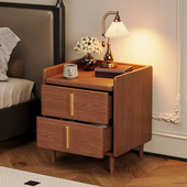 实木床头柜家用出租房用卧室置物储物柜一体轻奢高端床边收纳柜子