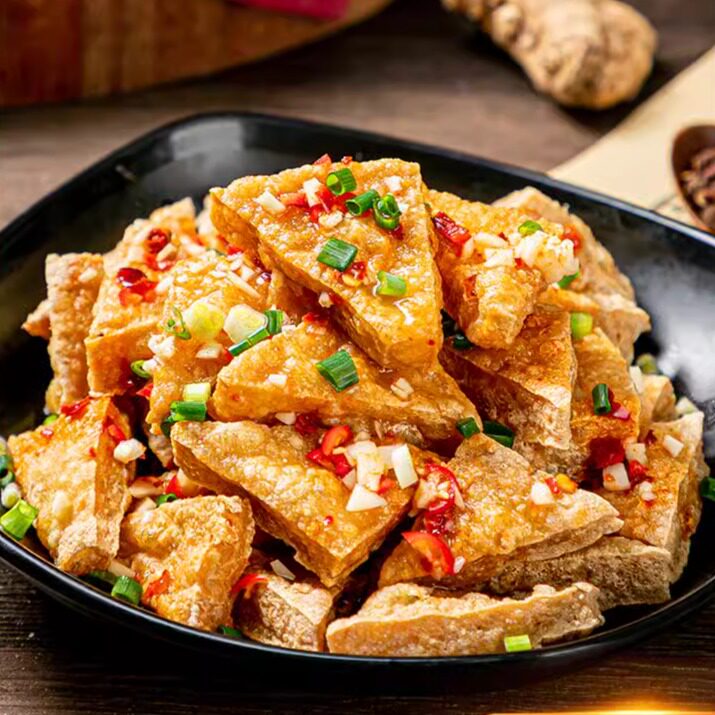 三角豆腐小炒香煎油炸油豆腐干酒店饭店半成品预制菜美食材