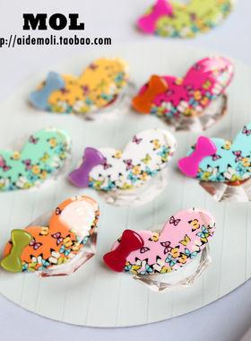 韩国进口 AZNAVOUR AZ  飞舞蝴蝶小巧爱心蝴蝶结 发夹鸭嘴夹