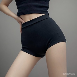 黑色女团安全打底超短裤高腰jazz爵士钢管跳舞蹈穿搭heels热裤子