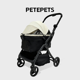 PETEPETS E6轻便宠物推车一键自动收车可折叠狗狗猫咪外出小推车
