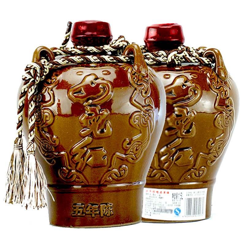 绍兴黄酒女儿红精品五年陈陶坛装5年花雕酒  1.5L*2坛