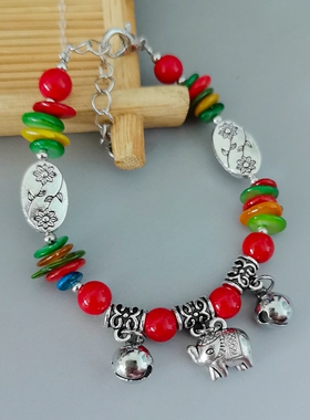 儿童款民族风铃铛手链