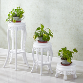 仿古花架子落地式 室内置物架仿木多层多肉绿萝阳台装 饰客厅吊兰架