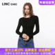 LINCCHIC金羽杰2026春季 女S261FK147Y T恤针织衫 新品 简约圆领长袖