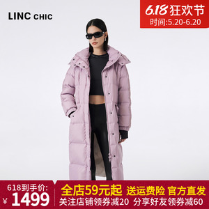 LINCCHIC金羽杰2023冬季新款连帽防风加厚长款羽绒服女Y23808169