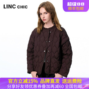 LINC金羽杰2025秋季 羽绒服女超轻量无胆防钻绒外套Y25801107 新款