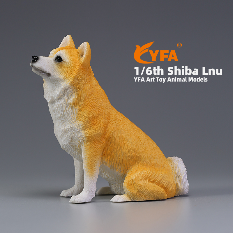 YFA模玩1/6坐姿柴犬仿真狗模型网红小狗车载摆件创意礼物手办玩偶