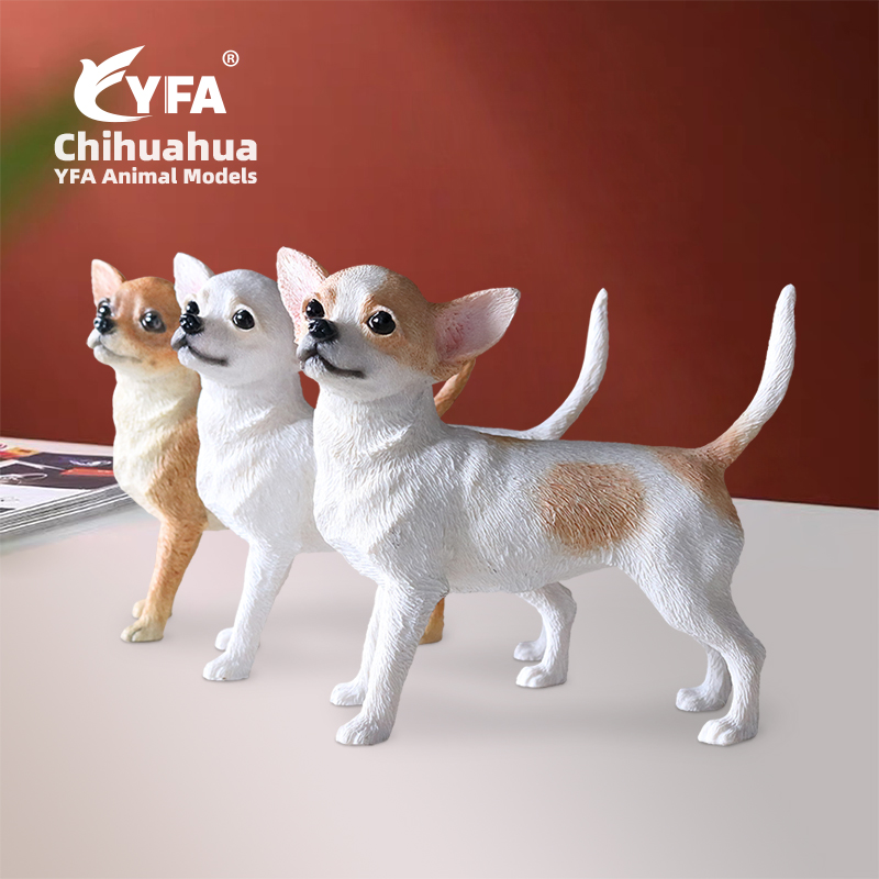 YFA吉娃娃摆件仿真狗模型车载