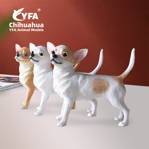 YFA吉娃娃摆件仿真狗模型车载