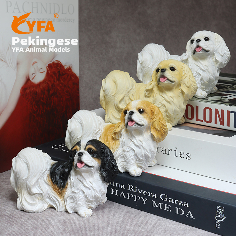 YFA模玩京巴犬仿真狗模型车摆件