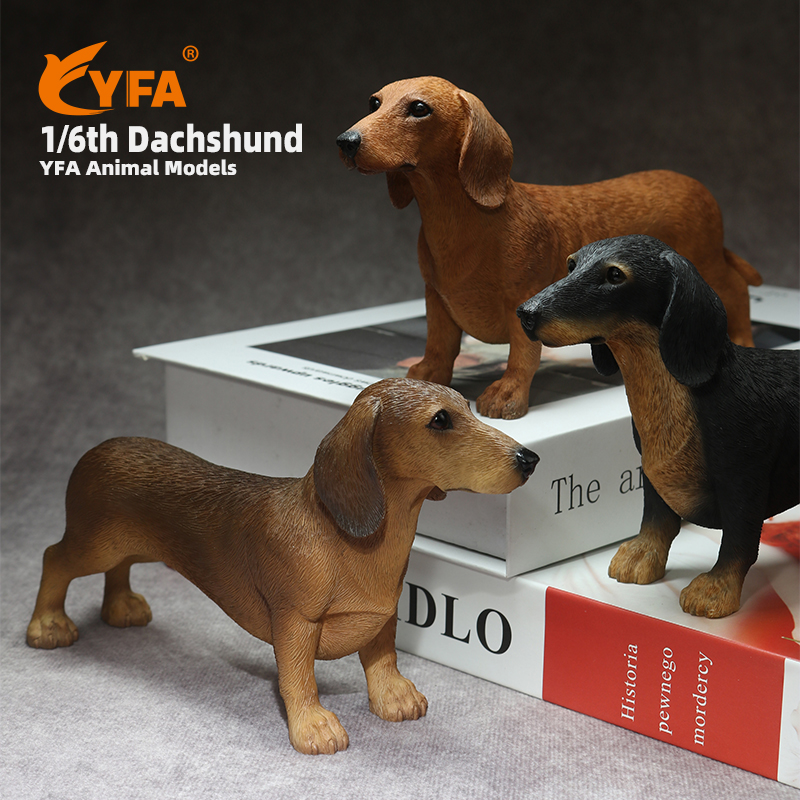 YFA腊肠犬仿真狗模型汽车摆件
