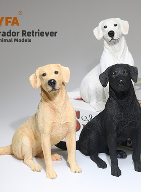 吉佳美YFA厂家直销仿真动物拉布拉多犬狗模型车载摆件树脂工艺品